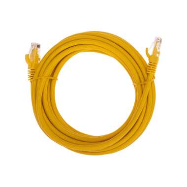 Патч-корд REXANT u/utp cat 6, rj45-rj45, 26awg, lszh, желтый, 5м 02-0295-5