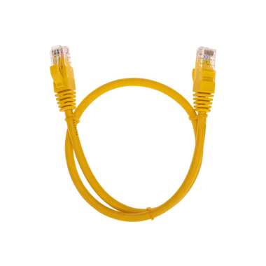 Патч-корд REXANT u/utp cat 6, rj45-rj45, 26awg, lszh, желтый, 0.5м 02-0295-05