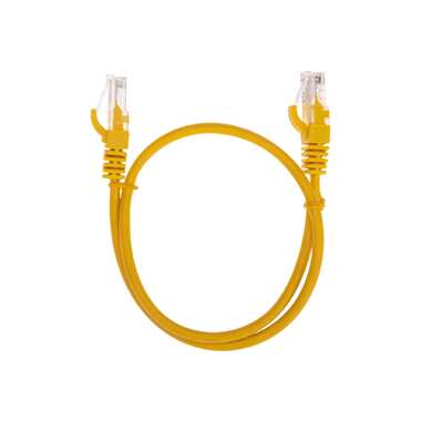 Патч-корд REXANT u/utp, cat 5e, rj45-rj45, 26awg, lszh, желтый, 0,5м 02-0105-05