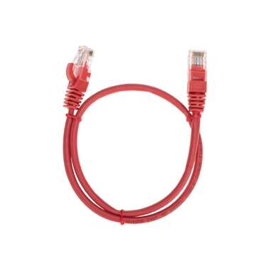 Патч-корд REXANT u/utp, cat 5e, rj45-rj45, 26awg, lszh, красный, 0,5м 02-0103-05