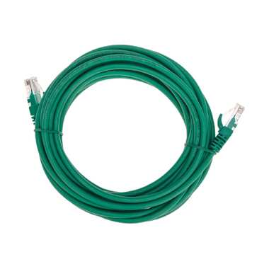 Патч-корд REXANT u/utp, cat 5e, rj45-rj45, 26awg, lszh, зеленый, 5м 02-0106-5