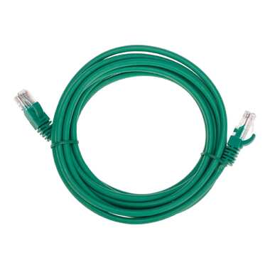 Патч-корд REXANT u/utp, cat 5e, rj45-rj45, 26awg, lszh, зеленый, 3м 02-0106-3