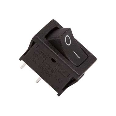 Клавишный выключатель REXANT 250v 6а (2с) on-off черный mini (rwb-201, sc-768) 36-2110