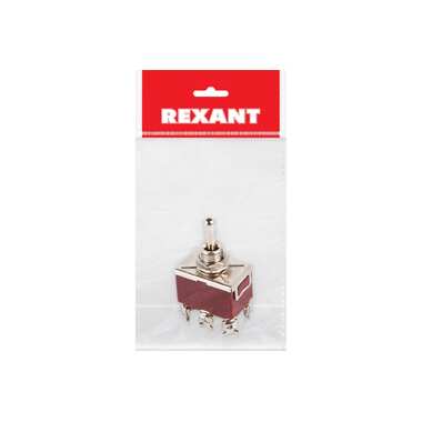 Тумблер REXANT 250v 15а (6c) (on)-off-(on) двухполюсный (kn-223) 36-4172