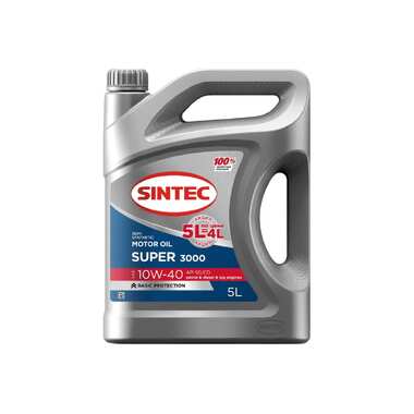 Масло Sintec Super 3000 10w-40 sg/cd 5л акция 5л по цене 4л 600301