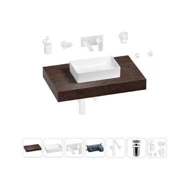 Комплект мебели для ванной комнаты Wellsee Genuine Tree с раковиной 201016885