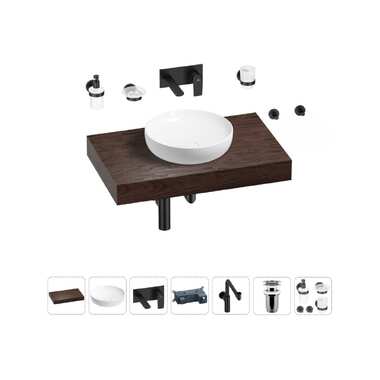Комплект мебели для ванной комнаты Wellsee Genuine Tree с раковиной 201016182
