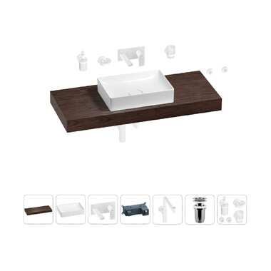 Комплект мебели для ванной комнаты Wellsee Genuine Tree с раковиной 201017505