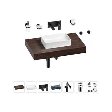 Комплект мебели для ванной комнаты Wellsee Genuine Tree с раковиной 201016882