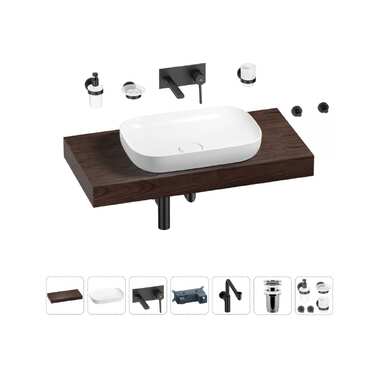 Комплект мебели для ванной комнаты с раковиной Wellsee Genuine Tree 201014207