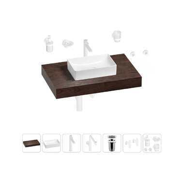 Комплект мебели для ванной комнаты Wellsee Genuine Tree с раковиной 201016880