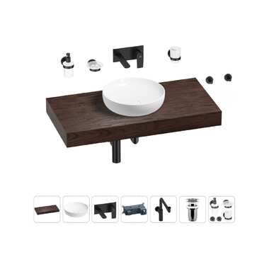 Комплект мебели для ванной комнаты Wellsee Genuine Tree с раковиной 201016302