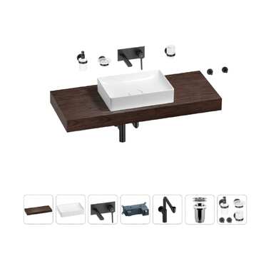 Комплект мебели для ванной комнаты Wellsee Genuine Tree с раковиной 201017507