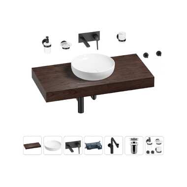 Комплект мебели для ванной комнаты Wellsee Genuine Tree с раковиной 201016307