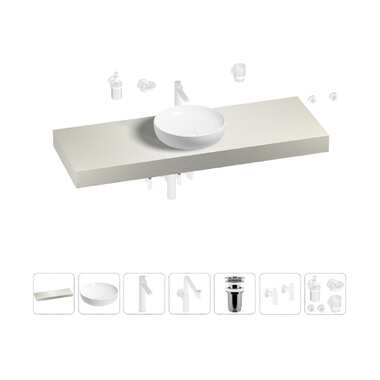 Комплект мебели для ванной комнаты Wellsee Genuine Tree с раковиной 201016480