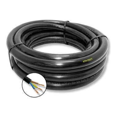 Резиновый негорючий кабель КГН ПРОВОДНИК 3x2.5 мм2, 1м OZ68305L1