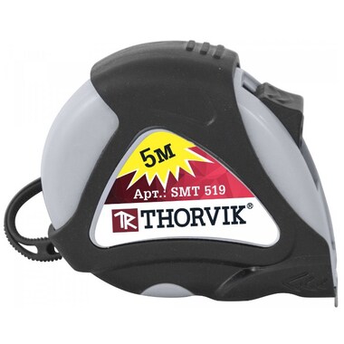 Рулетка в обрезиненном корпусе THORVIK SMT519 52389