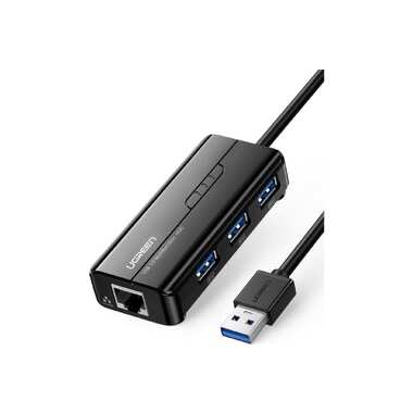 USB концентратор UGREEN 4 в 1 хаб, 3 x USB 3.0, RJ45 20265