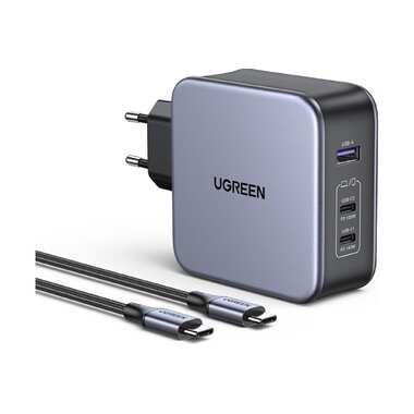 Сетевое зарядное устройство Ugreen NEXODE USB A + 2 USB C 140W GAN + кабель USB-C 2м 90549