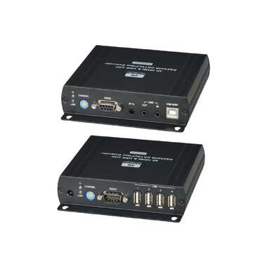 HDMI KVM удлинитель (комплект приёмник + передатчик) SC&T HKM01-4K по Ethernet до 140 м (CAT5e), до 150 м (CAT6) для передачи HDMI (1.4, до 4K(30Гц), USB, аудио, RS232 и сигнал ИК управления sct1177