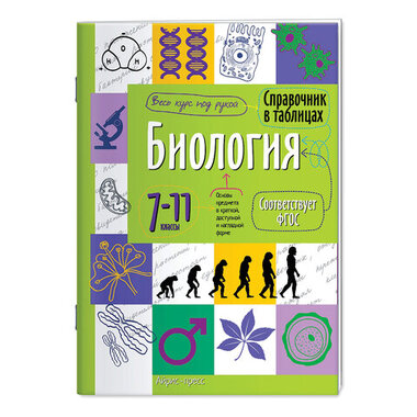 Справочник в таблицах "Биология. 7-11 класс", 16х23,5 см, 48 стр., АЙРИС-ПРЕСС, 25471