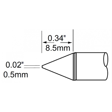 Наконечник (0.5х8.5 мм; конус) для PS900 METCAL SCV-CN05