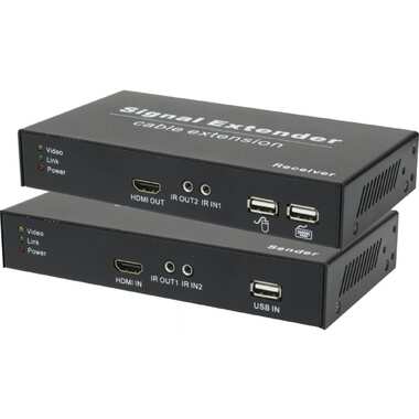 Комплект для передачи OSNOVO TA-HiKM+RA-HiKM HDMI, USB и ИК управления по кабелю витой пары (CAT5e/6) до 150м. sct1409