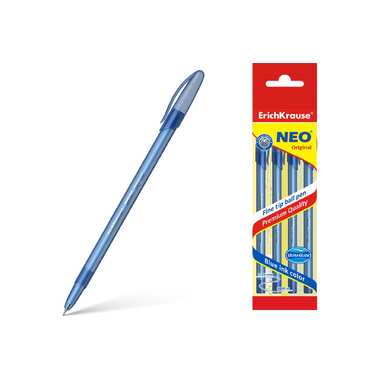 Набор из 4 шариковых ручек ErichKrause Neo Stick Original 0.7, цвет чернил синий 47634