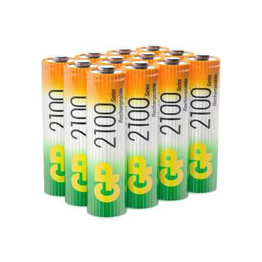 Аккумуляторные пальчиковые батарейки АА GP hr6 2100 mah/мАч, никель-металлгидрид ni-mh 12 штук в упаковке 210AAHC-B12