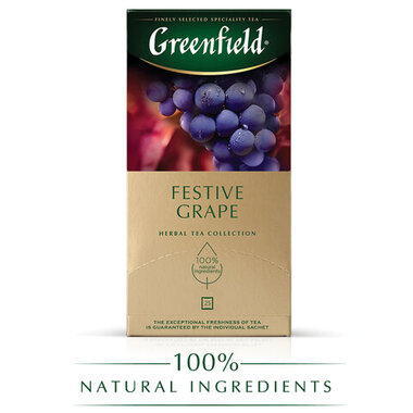 Чай GREENFIELD "Festive Grape" фруктовый, 25 пакетиков в конвертах по 1,5 г, 0522-10