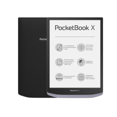 Электронная книга PocketBook X Metallic Grey PB1040-J-RU / PB1040-J-WW 724633