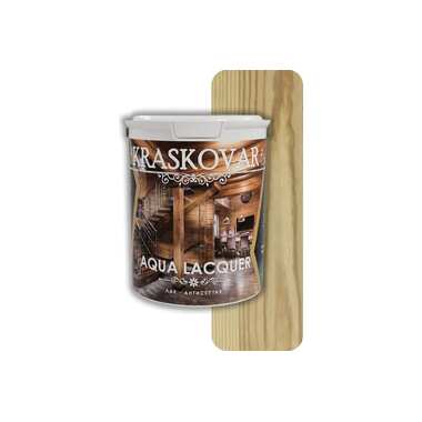 Лак-антисептик для дерева и камня Kraskovar Aqua Lacquer, бесцветный 0,9л 1320