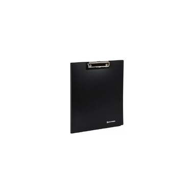 Папка-планшет BRAUBERG Стандарт А4 310x230 мм, с прижимом и крышкой, пластик, черная, 0,9 мм 221646