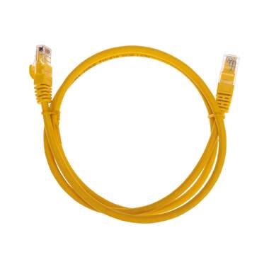 Патч-корд REXANT u/utp cat 6, rj45-rj45, 26awg, lszh, желтый, 1м 02-0295-1