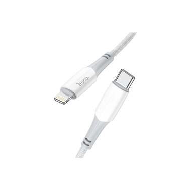 Кабель Usb-c Hoco x70 ferry lightning 8-pin, 3а, pd20w, 1м, нейлон (белый) 0L-00054469