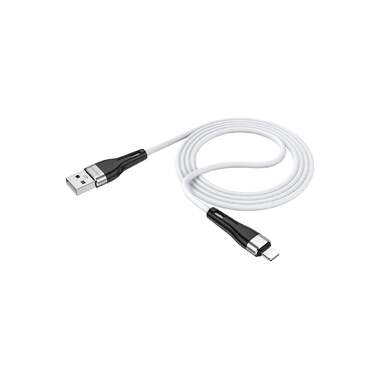 USB кабель Borofone bx46 rush lightning 8-pin, 1м, 2.4a, силикон (белый) 0L-00050236