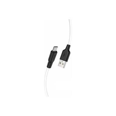 Кабель Hoco Usb x21 plus silicone microusb, 2.4а, 1м, силикон (белый/черный) 0L-00048586