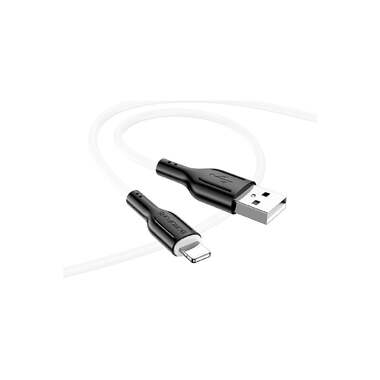 USB кабель Borofone bx63 charming lightning 8-pin, 1м, 2.4a, силикон (белый) 0L-00053158