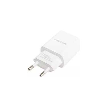 Сетевое зарядное устройство Borofone ba20a sharp 1xusb, 2.1а + кабель lightning 8-pin, 1м, белый 0L-00043189