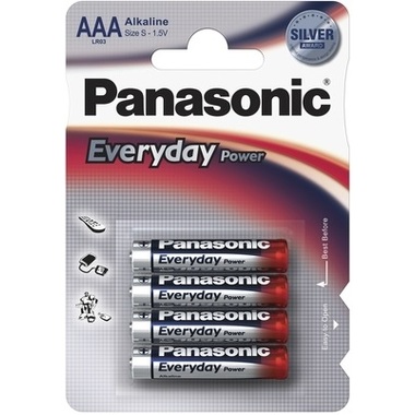 Щелочная батарейка LR03 AAA Everyday Power Standard 1.5В бл/4 Panasonic 5410853024767