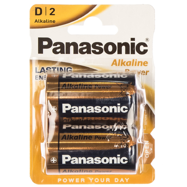 Щелочная батарейка LR20 D Alkaline 1.5В бл/2 Panasonic 5410853039211