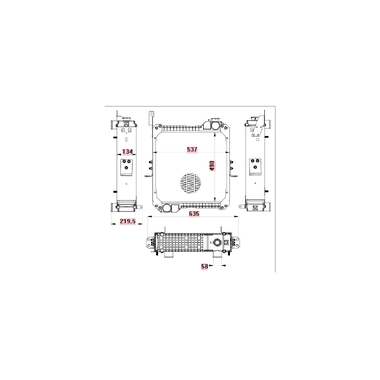 Радиатор охл. для экскаваторов-погрузчиков Terex TLB 815/820/825/860/970/980 с дв. 1104C-44T/1104D-44Т/1044С-44Т LUZAR LRc 3115