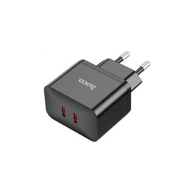 Сетевое зарядное устройство Hoco n29 triumph 2xusb-c, 3а, pd35w, qc3.0, gan (черный) 0L-00057043