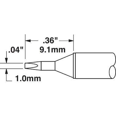 Картридж-наконечник (1.0х9.1 мм; клин) для СV/MX METCAL STTC-025 CVC-8CH0010S