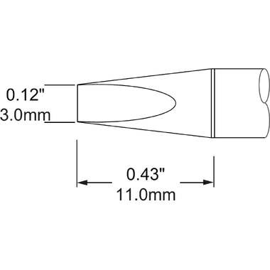 Наконечник (3х11 мм; клин) для MFR-H1 METCAL SCP-CH30