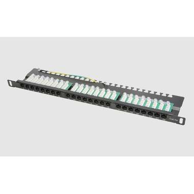 Патч-панель TWIST UTP 19" 0.5U 24 порта RJ-45 Krone IDC Cat.5e, PP-19-0.5U-IDC-24-C5E-TWCS