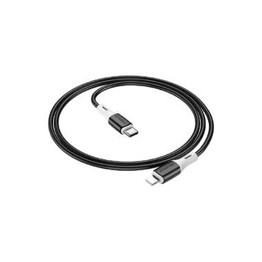 USB-C кабель Borofone bx79 lightning 8-pin, 3a, pd20w, 1м, силикон (черный) 0L-00055168