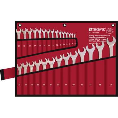 Набор комбинированных гаечных ключей серии ARC в сумке, 6-36 мм, 28 предметов Thorvik W3S28TB 53716