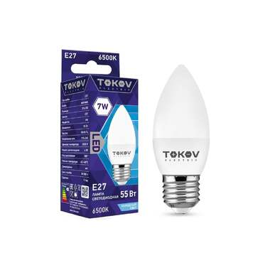 Светодиодная лампа TOKOV ELECTRIC 7Вт С37 6500К Е27 176-264В TKE-C37-E27-7-6,5K