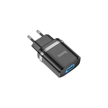 Сетевое зарядное устройство Hoco n1 ardent 1xusb, 2.4а, led (черный) 0L-MG-WF335